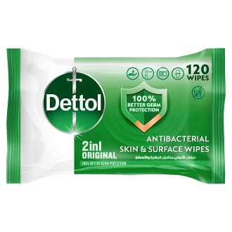 Dettol Original 2 in 1 Antibacterial Skin and Surface Wipes