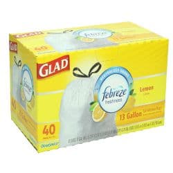 Glad Febreze Freshness Trash Bags with Lemon Scent, 40 Bags