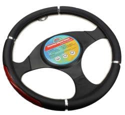 One Way Black-Red Steering Wheel Cover