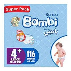 Sanita Bambi Large Baby Diapers Size 4+ (10-18 Kg)