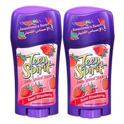 Lady Speed ​​Stick، Teen Spirit ، مضاد للتعرق ومزيل العرق بالفراولة الحلوة - 65 جم (عبوتان)