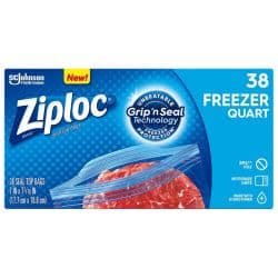 Ziploc Seal Top Freezer Quart Bags 38 Pieces