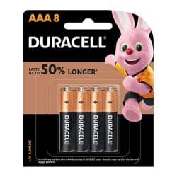 Duracell AAA 8 Alkaline Battery 4 Pieces