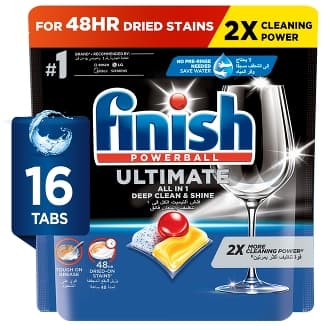 Finish Ultimate Dishwasher Tablets, Lemon Sparkle Scent, 2x More Cleaning Power