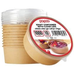 Papco Eco Friendly Kraft Container 1000 ml With Lid
