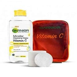 Garnier Vitamin C Micellar Water 400 ml + Cotton Pads 25 Pieces Free