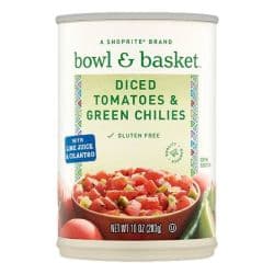 Bowl & Basket Diced Tomatoes & Green Chili with Lime Juice & Celantro