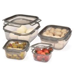 Transparent Smoked Lock & Fit Square Box Set Of 4