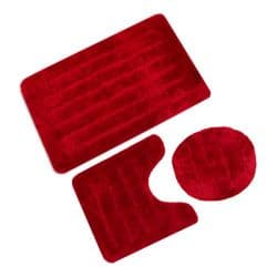 Cannon Plain Bath Mat Set Red