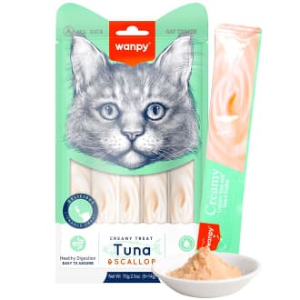 Wanpy Adult Cat Creamy Lickable Treat Tuna & Scallop