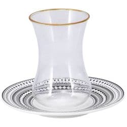 Bella Sadu Glass Tea Cup With Saucer