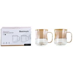 Bestmark Borosilicate Double Wall Glass Cup 400Ml Set