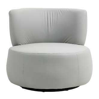 Swivel Leisure Chair Anti Scratch Leather Light Grey