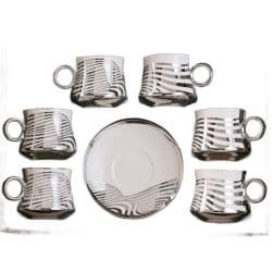 Coffee Cups With Saucer Plate Silver