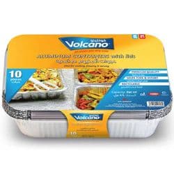 Volcano Aluminum Containers With Lids Capacity 890 Ml