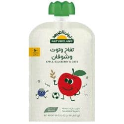 Natureland Organic Apple Blueberry & Oats Puree (6M+)