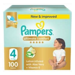 Pampers Ultimate Comfort Taped Diapers Size 4 (9-14 kg)