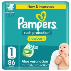 Pampers Rash Protection Diapers Taped Size 1 (2-5 kg)