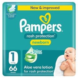 Pampers Rash Protection Newborn Diapers Size 1 (2-5 kg)