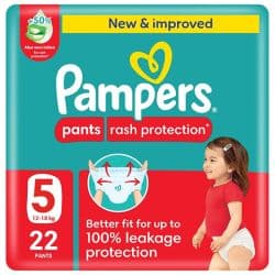 Pampers Rash Protection Pants Diapers Size 5 (12-18 kg)