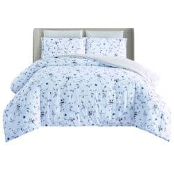 Floral Microfiber Comforter Set White