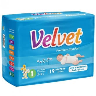 Velvet Premium Comfort Diaper Size 1 New Born (2-5kg)