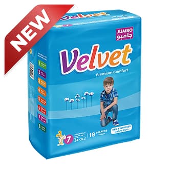 Velvet Premium Comfort Size 7 Giant Super Maxi Plus Diaper (24-36 Kg)