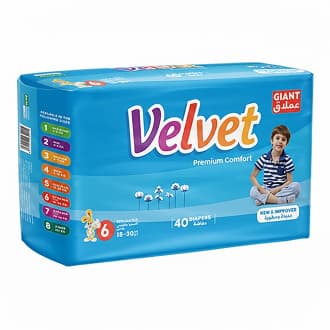 Velvet Premium Comfort Diaper Size 6 Extra Maxi Plus 18-30 kg