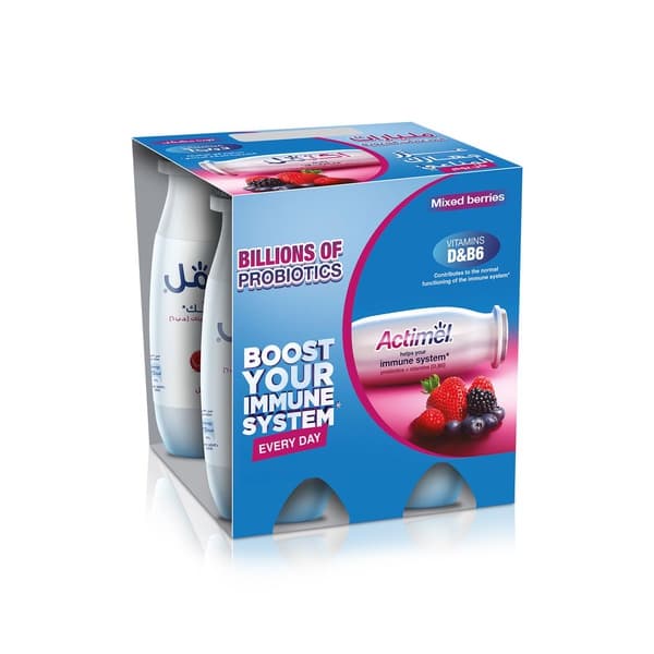 Actimel Mixed Berries Immunity Support Yoghurt Drink 93ml x 4