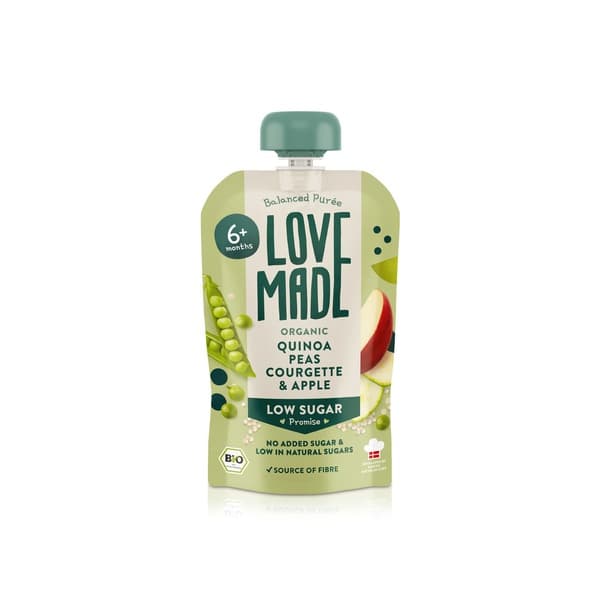 Lovemade Quinoa, Peas, Courgette and Apple Puree 6+ Months 100g