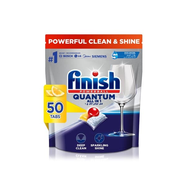 Finish Quantum Lemon Sparkle Scent All in 1 Dishwasher Tablets x 50