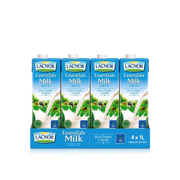 Lacnor Milk Low Fat 4 x 1 litre
