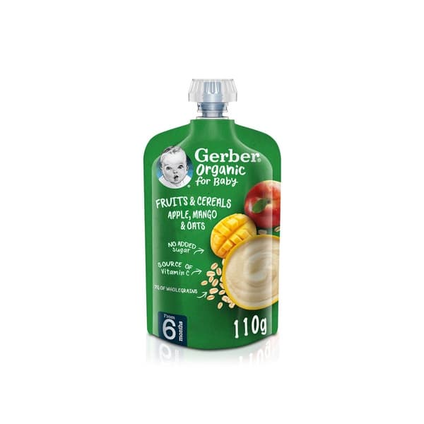 Nestle Gerber Organic Apple Mango & Oats Porridge 110g (6–12 Months)
