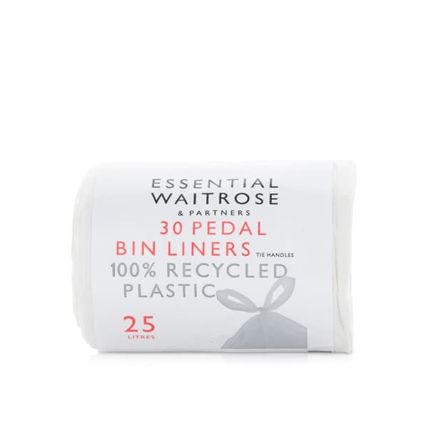 Waitrose Essential Pedal Bin Liners 25 litre 30s