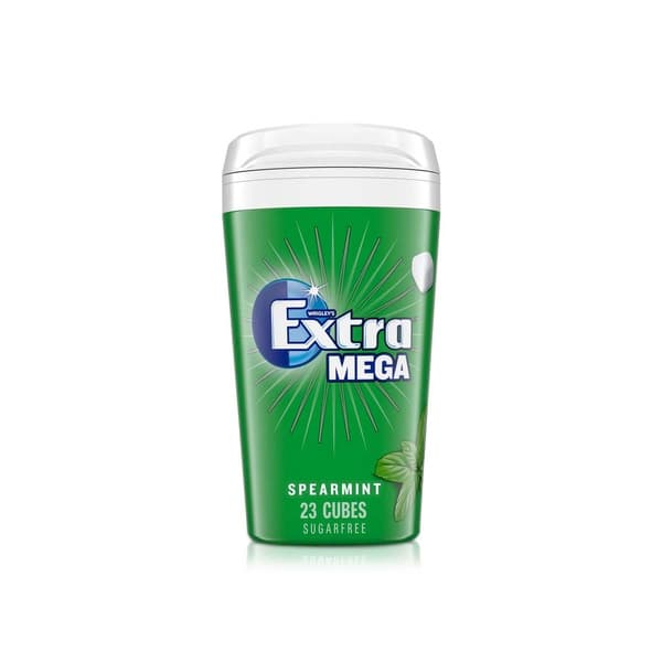 Wrigleys Extra Mega Spearmint Chewing Gum Sugar Free Bottle 51.5g
