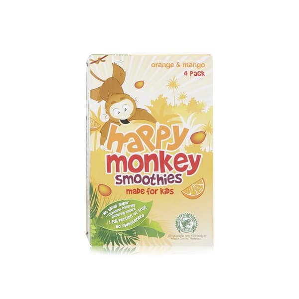 Happy Monkey Orange & Mango Smoothie 4 x 180ml