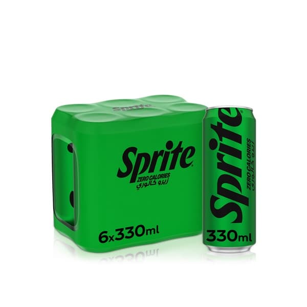 Sprite Zero Calories Can 330ml x 6