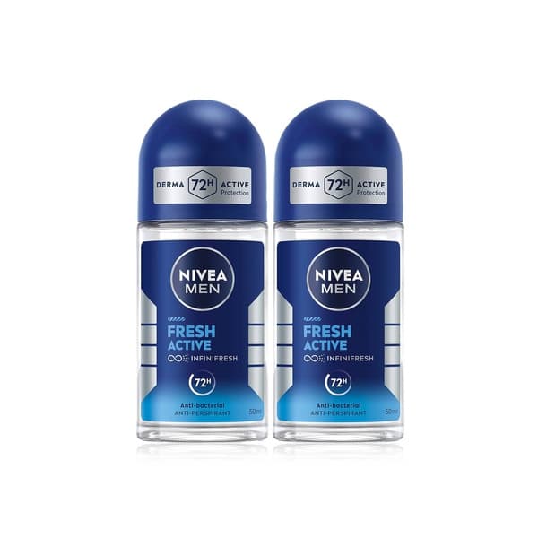 Nivea Men Deodorant Roll On Fresh Active 50ml x2 Ecobox