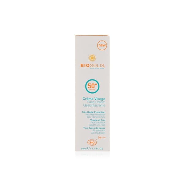 بايوسوليس كريم الوجه للوقاية من أشعة الشمس بعامل حماية SPF 50+ 50 مل