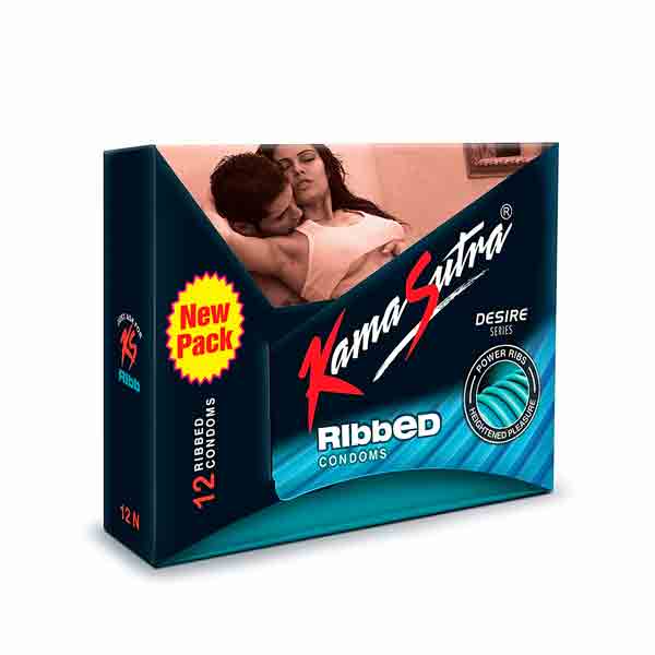 Kamasutra Ribbed Condoms 12 Pc