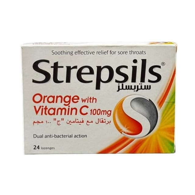 Strepsils Orange With Vitamin C 24 Pc