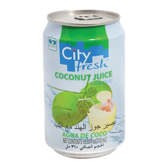City Fresh Coconut Juice W/Pulp 6 x 310 mL