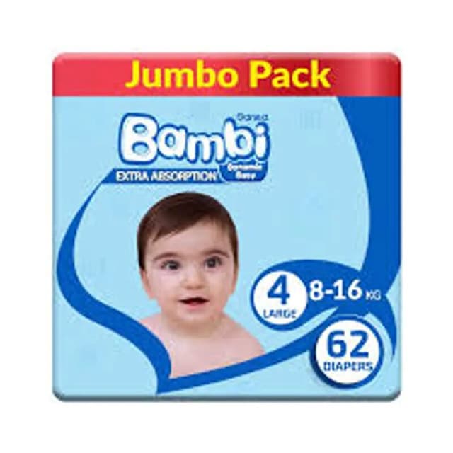 Sanita Bambi L Diaper Jumbo 62 Pc