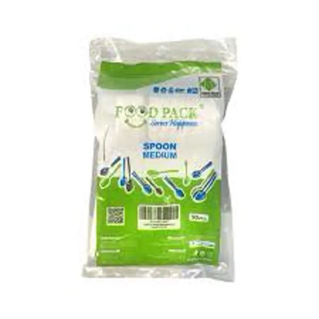 Food Pack Plastic Spoon Medium 50 Pc