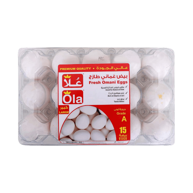 OLA Oman White Eggs Large 15 Pc