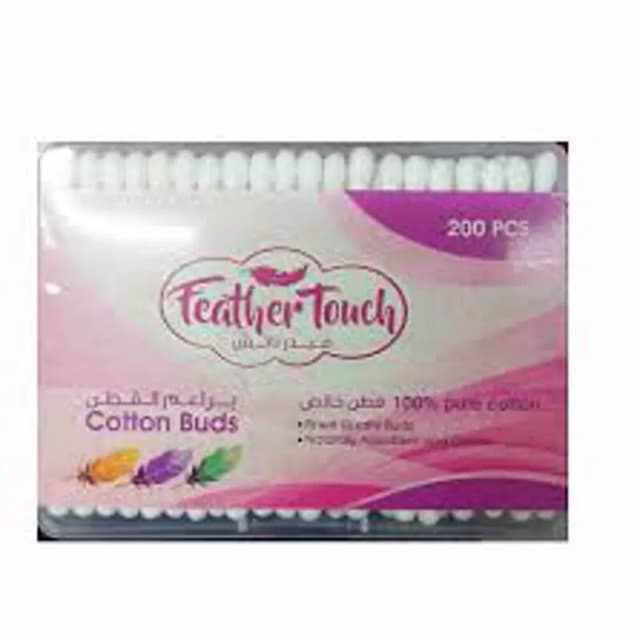 Feather Touch 100% Pure Cotton Buds 200 Pc