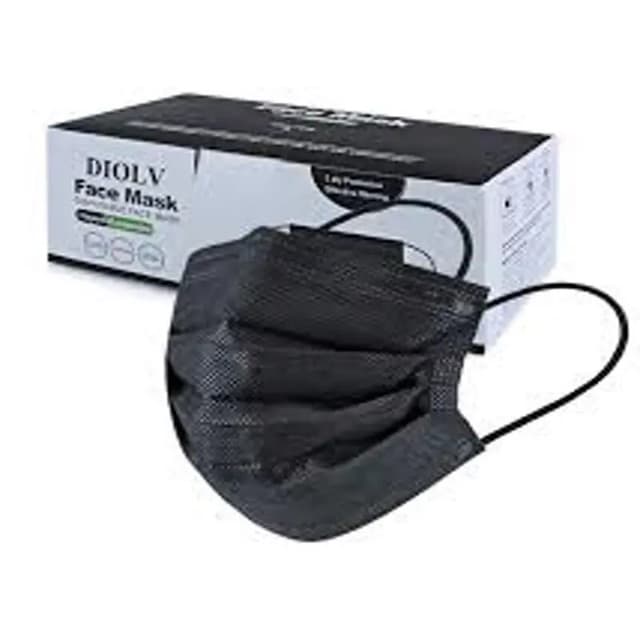 Disposable 3-layer Black Mask 50 Pc (w)
