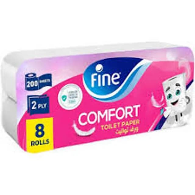 Fine Toilet Tissue Comfort 180 Sheets 8 Pc 2ply