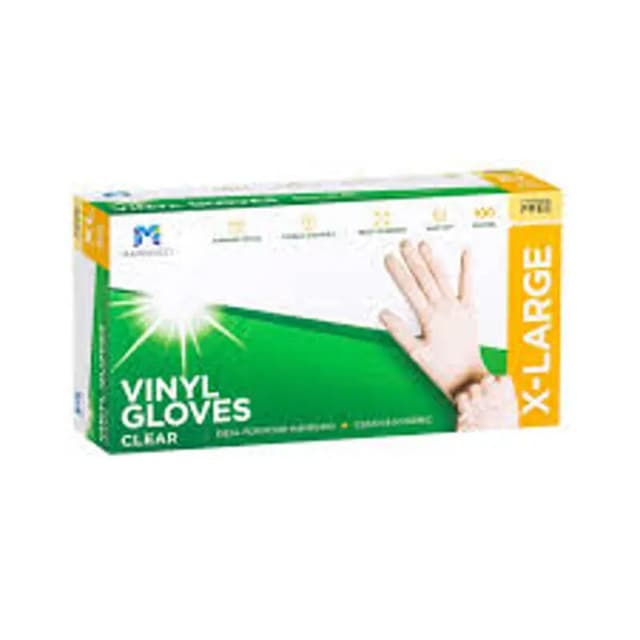V-pack Vinyl Gloves Clear - Large 100 Pc