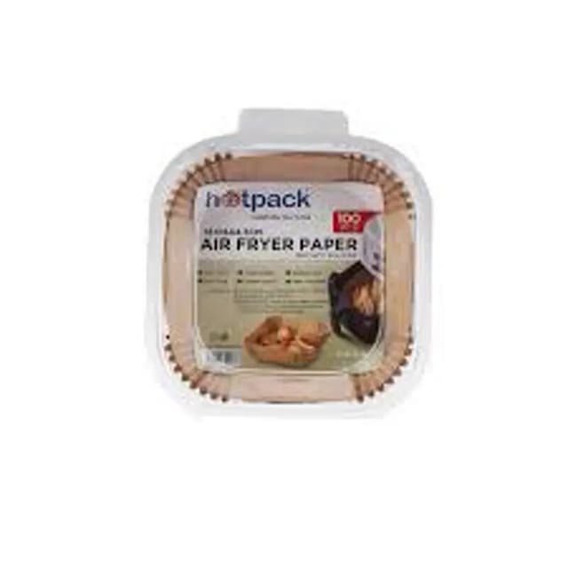 Hotpack Air Fryer Paper Brown Square 16 x 16 x 4.5cm100pc